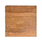 Tabouret bloc en teck massif ajouré 40x40 cm, bois recyclé brun chaleureux texturé