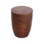 Tabouret en bois de manguier brun forme tambour Ø35xH45 cm