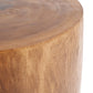 Table d’appoint en bois massif Mungur de 40 cm naturel avec une tranche d’arbre