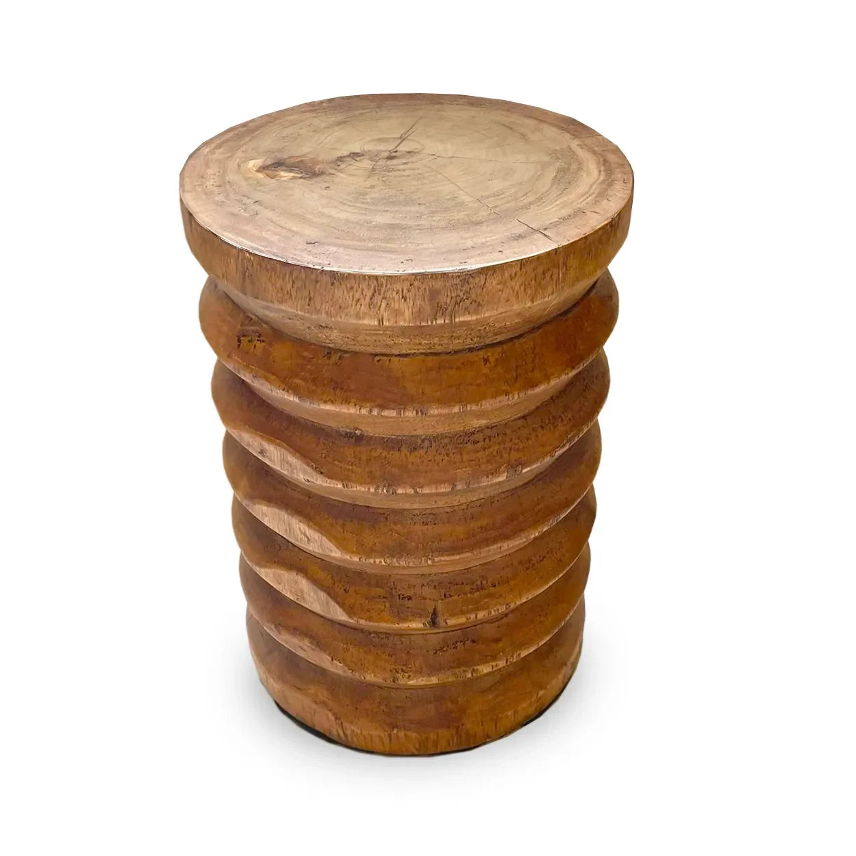 Tabouret en bois massif de Suar naturel 45 cm