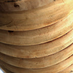 Anneaux en bois massif de Suar naturel, empilés, brun clair et ondulés pour Tabouret