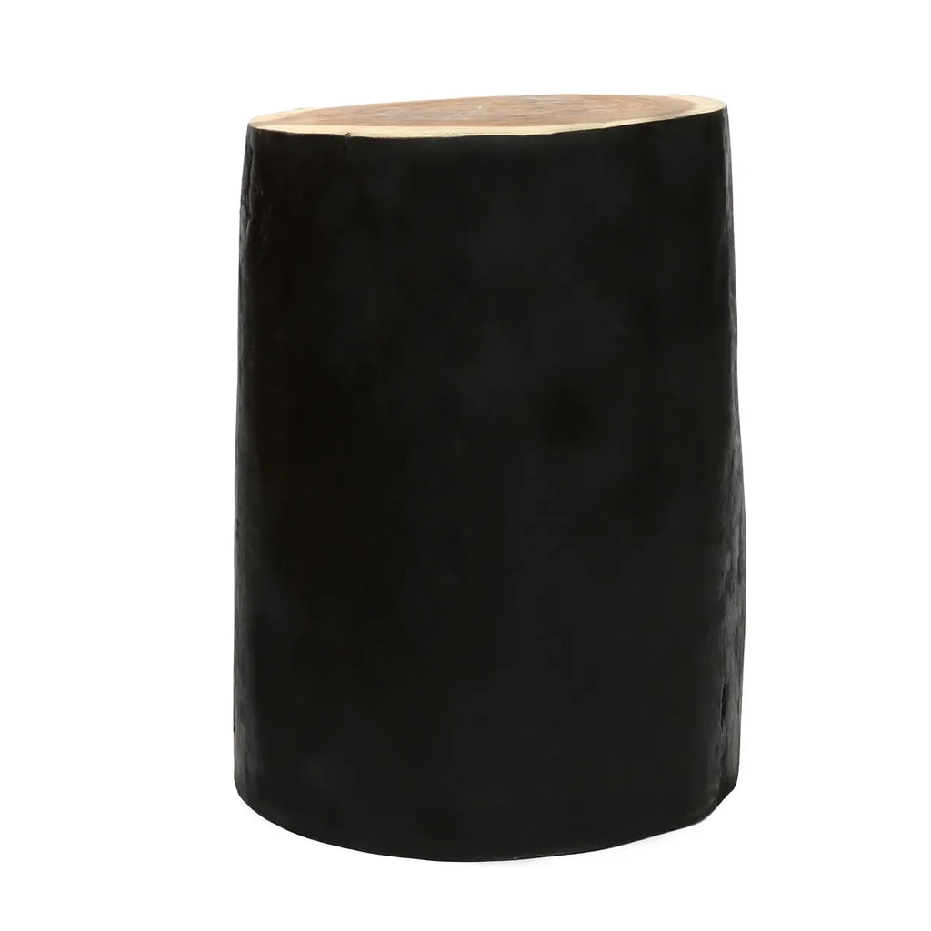 Tabouret en bois de Mungurr noir naturel 40 cm