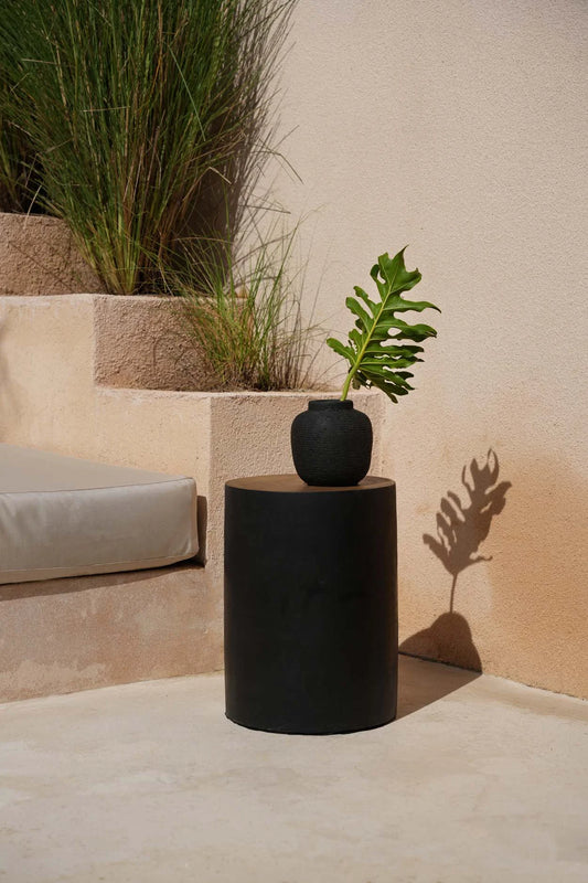 Tabouret en bois de Mungurr noir naturel 40 cm