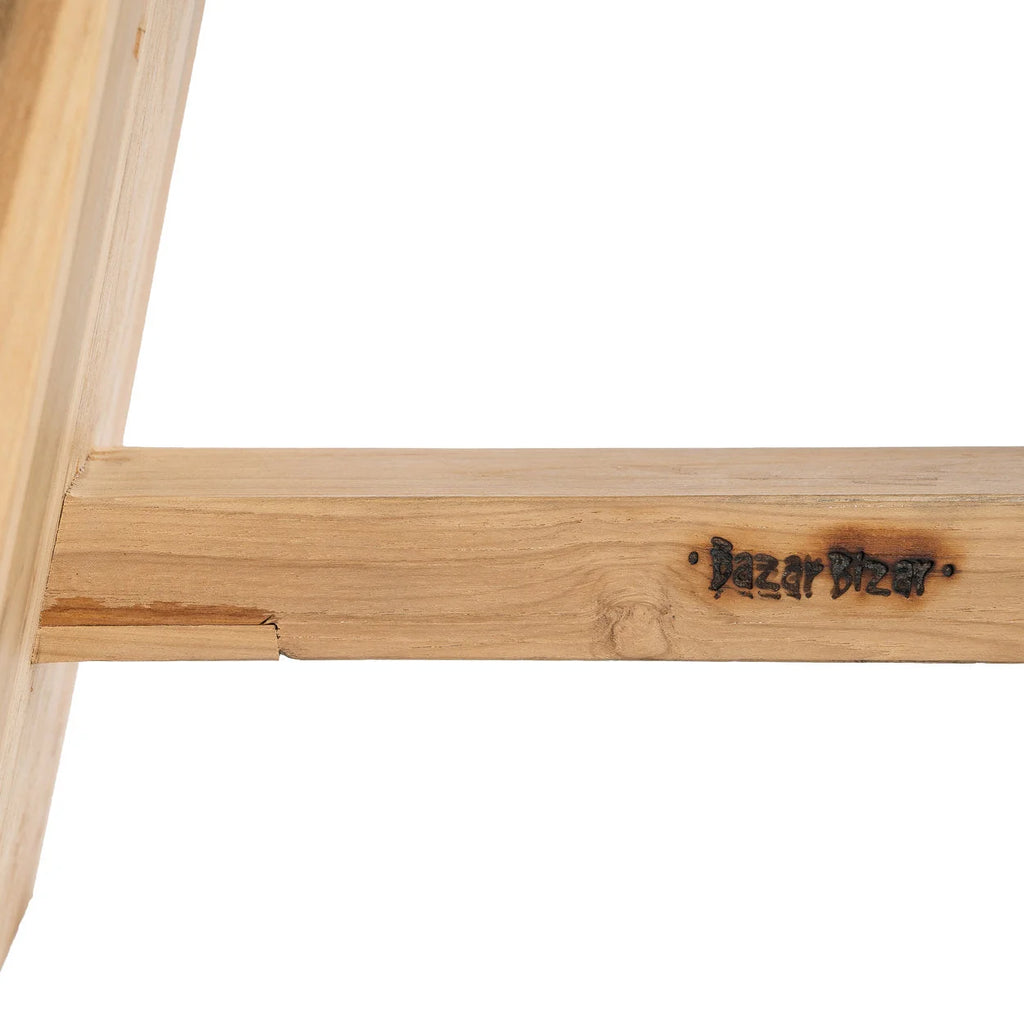 Tabouret en bois suar et cuir noir mat pour intérieur – 50x30 cm