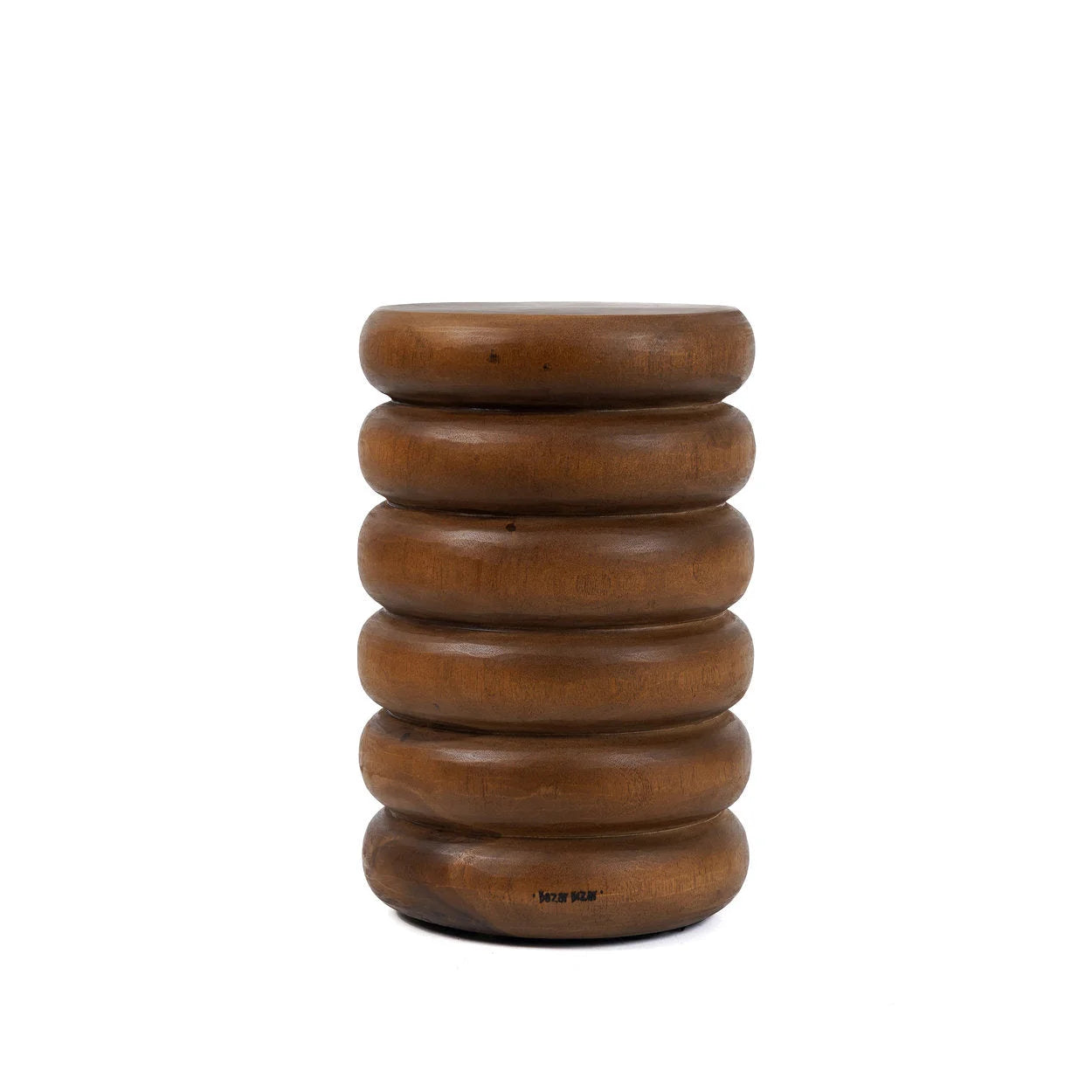 Tabouret en bois de suar finition naturelle forme cylindrique – H45 cm