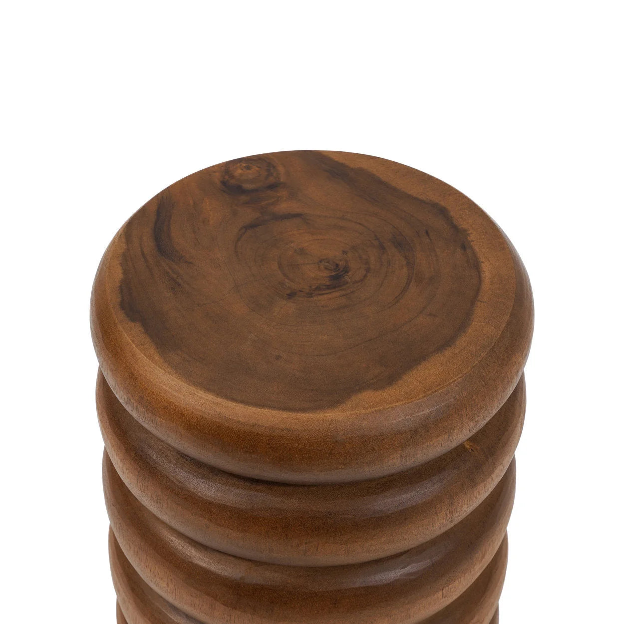 Tabouret en bois de suar finition naturelle forme cylindrique – H45 cm
