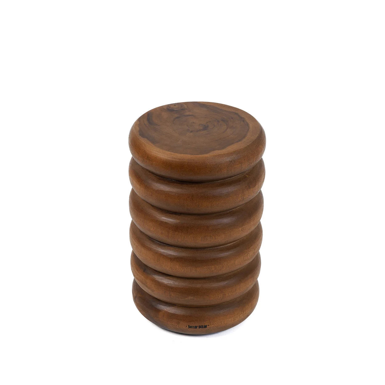 Tabouret en bois de suar finition naturelle forme cylindrique – H45 cm