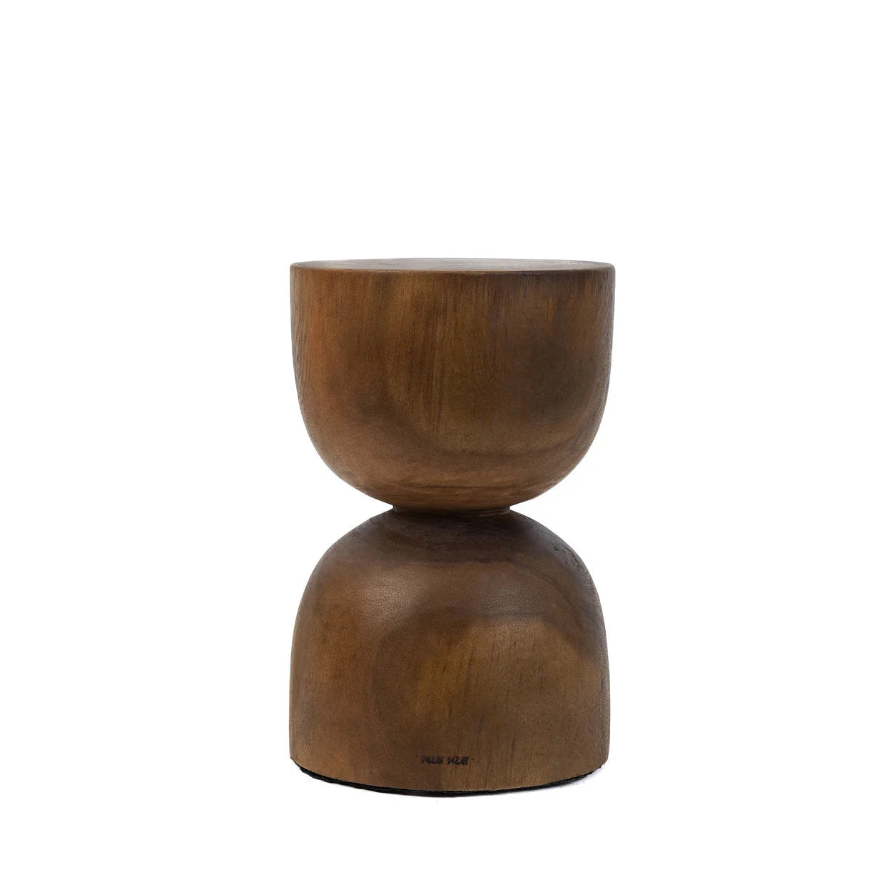 Table d’appoint décorative en bois de Suar massif en forme de sablier finition miel