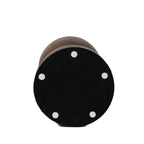 Base circulaire noire avec cinq coussinets blancs pour tabouret en bois suar massif