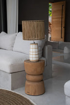 Tabouret en bois de suar naturel 45 cm fait main