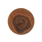 Tabouret en bois de Suar naturel 45 cm avec plateau rond et cercles concentriques