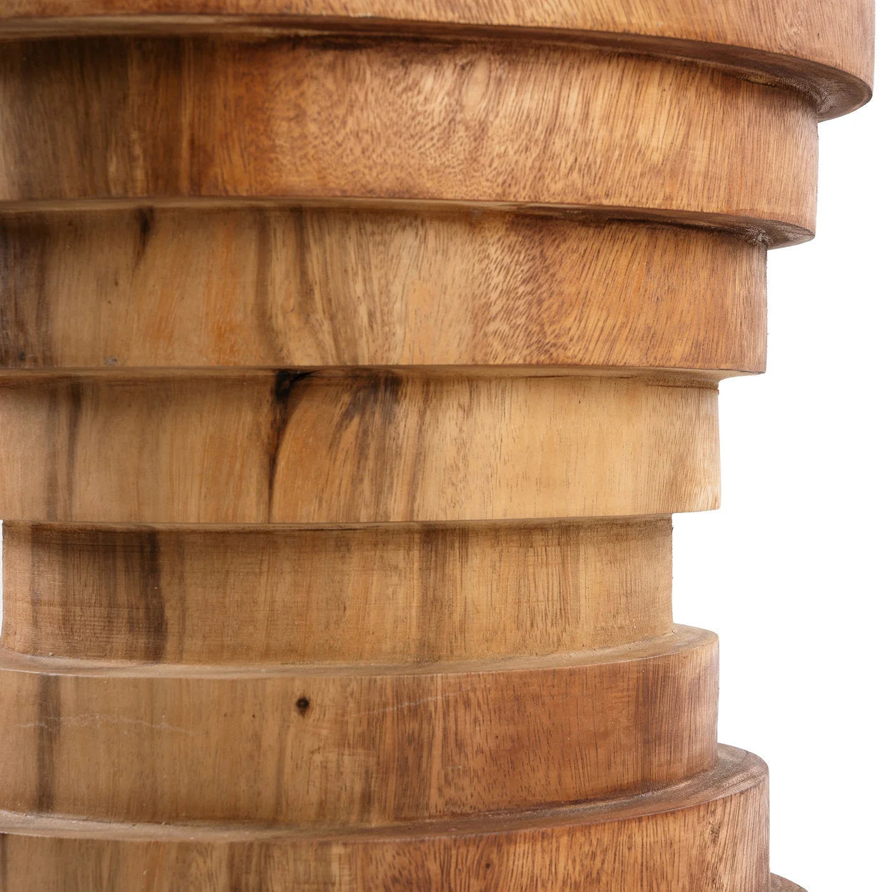 Table d’appoint en bois de Suar naturel empilée cylindrique H45 cm