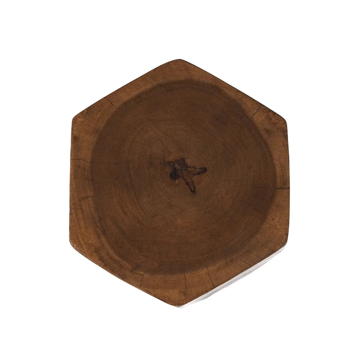 Bols en bois hexagonal naturel pour le Tabouret en bois de suar géométrique 46 cm
