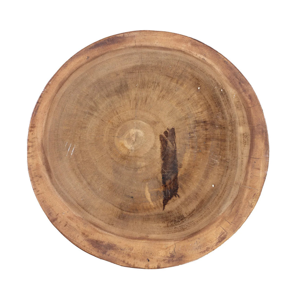 Tabouret en bois de suar naturel sculpté 45 cm