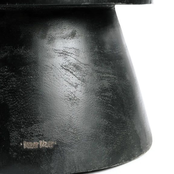 Tabouret en bois de suar noir 45 cm design épuré