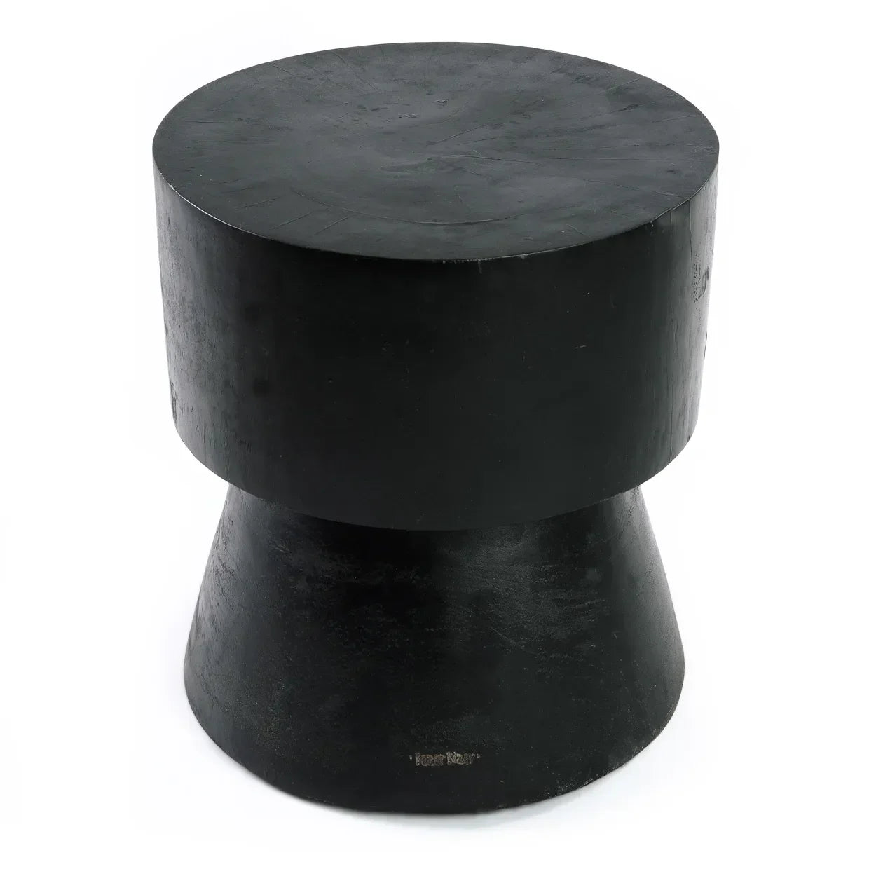 Tabouret en bois de suar noir 45 cm design épuré