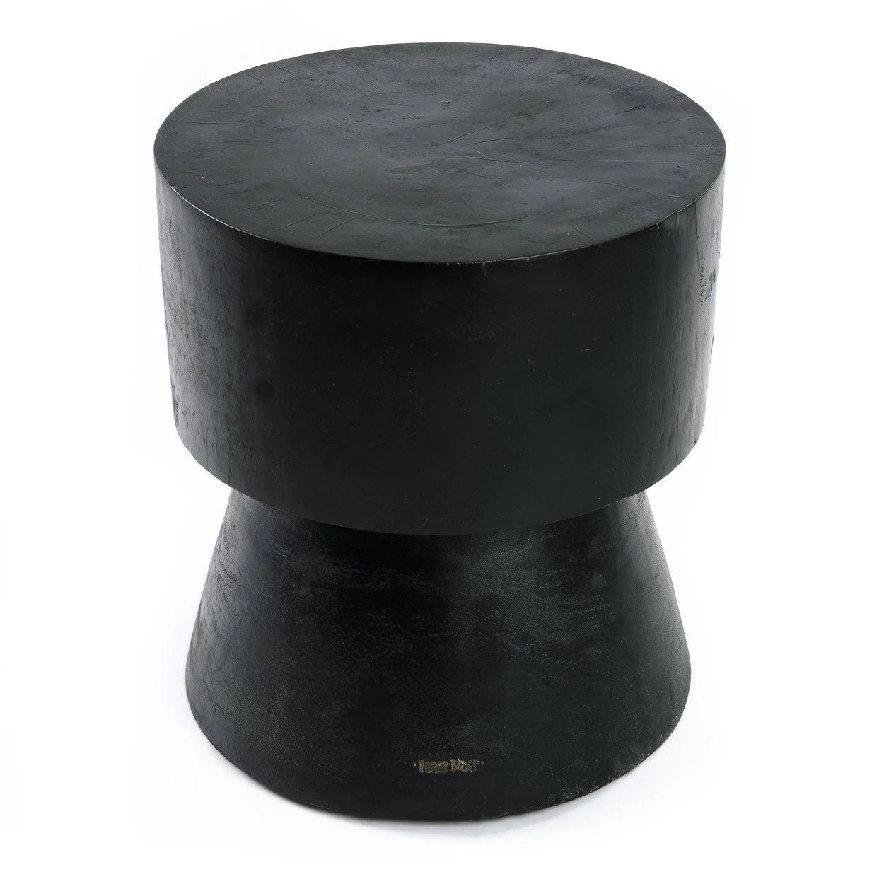 Tabouret en bois de suar noir 45 cm design épuré