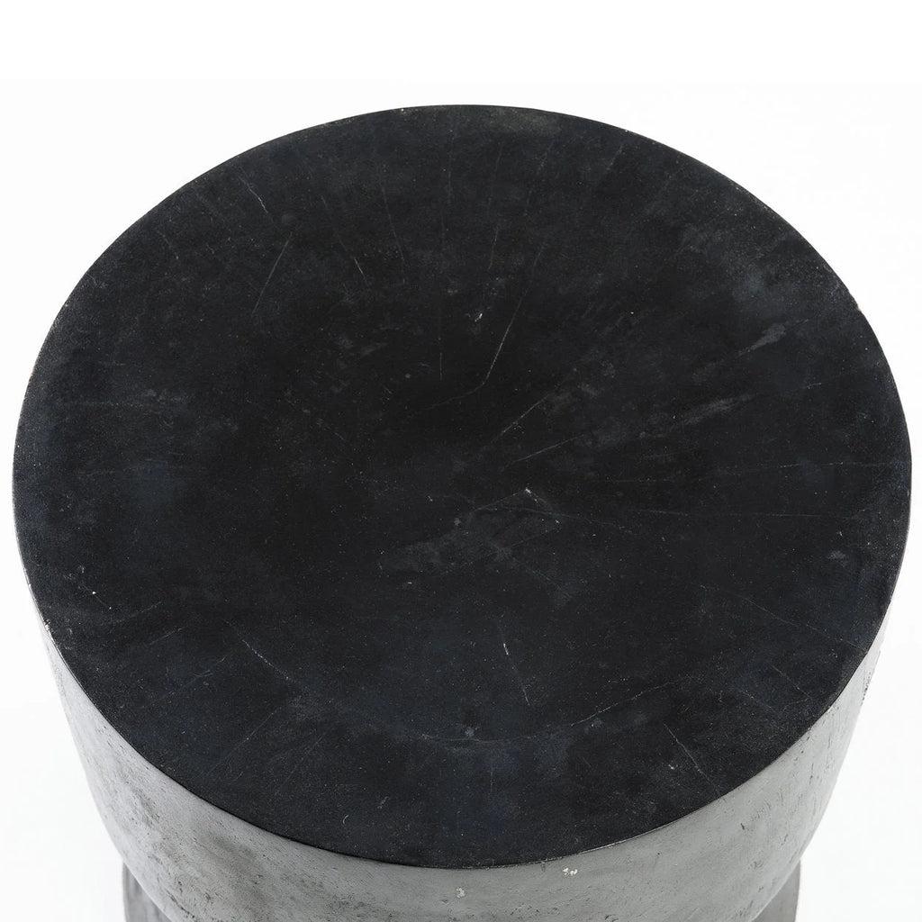 Tabouret en bois de suar noir 45 cm design épuré