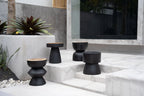 Tabouret en bois de suar noir 45 cm design épuré