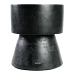 Tabouret en bois de suar noir 45 cm design épuré