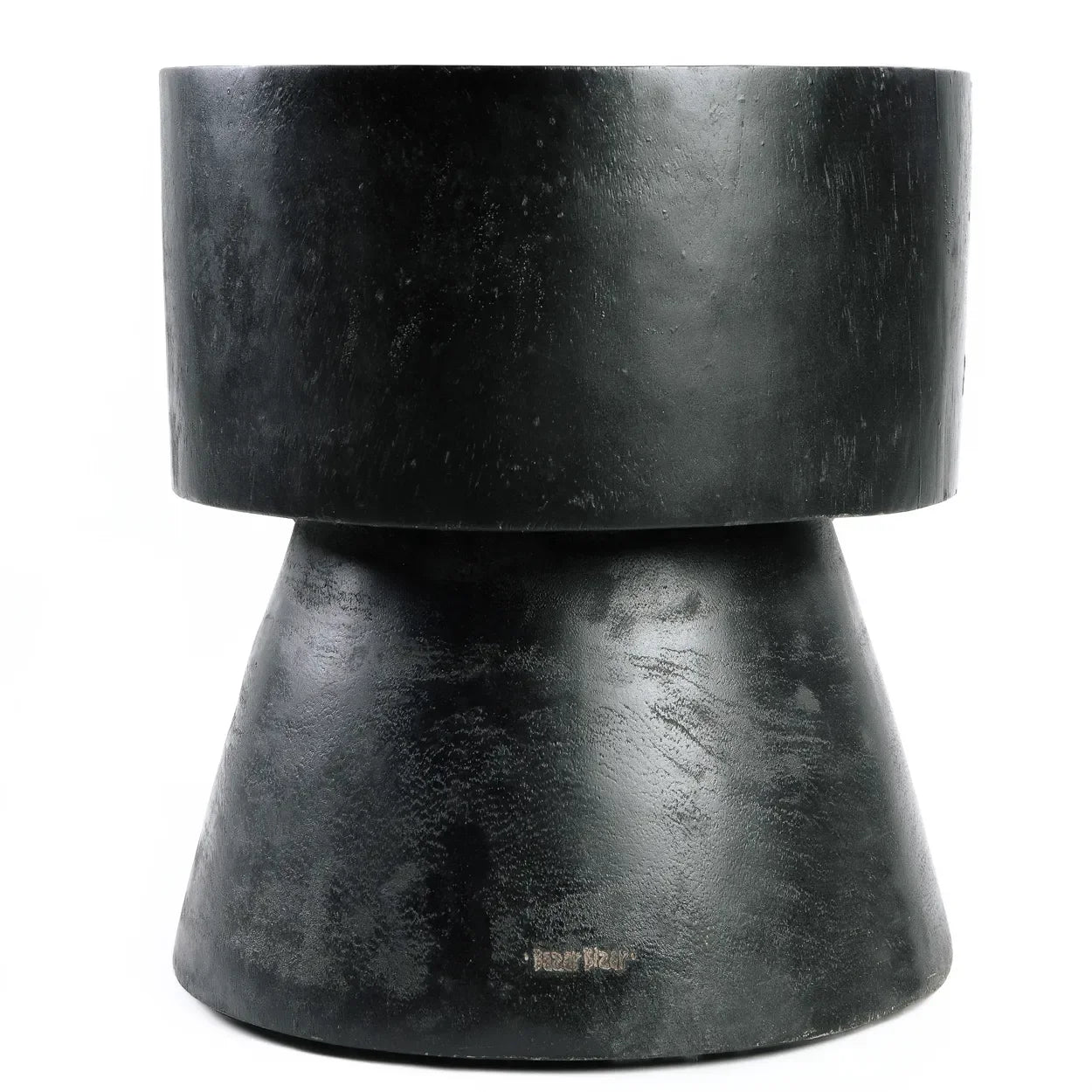 Tabouret en bois de suar noir 45 cm design épuré