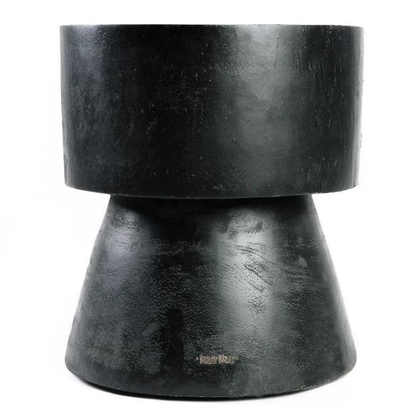 Tabouret en bois de suar noir 45 cm design épuré
