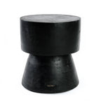Tabouret en bois de suar noir 45 cm design épuré