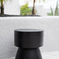 Tabouret en bois de suar noir 45 cm design épuré