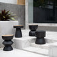 Tabouret en bois de suar noir 45 cm design épuré