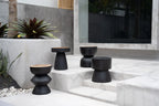 Tabouret en bois de suar noir 45 cm design épuré