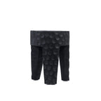 Tabouret en bois de suar noir effet martelé cylindrique – H45 cm