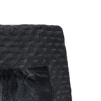 Tabouret en bois de suar noir forme U et assise tressée