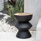 Tabouret en bois de suar noir naturel 40x40x50 cm