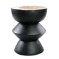 Tabouret en bois de suar noir naturel 40x40x50 cm