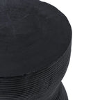 Tabouret en bois de suar noir silhouette sculptée – H45 cm