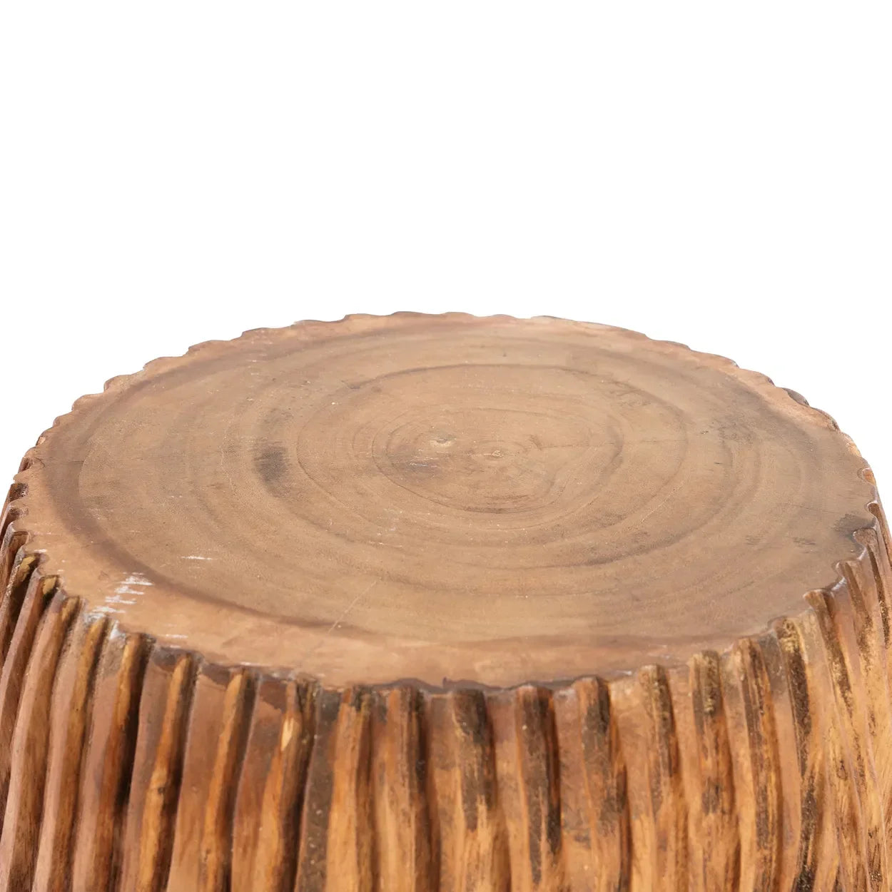 Tabouret en bois de suar sculpté 45 cm – usage intérieur/extérieur