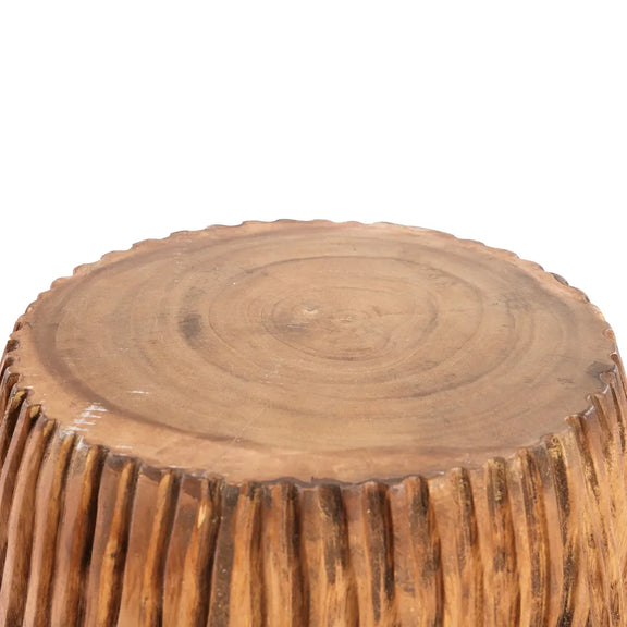 Tabouret en bois de suar sculpté 45 cm – usage intérieur/extérieur