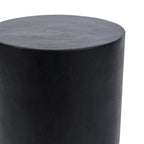 Tabouret Buntuk Noir en bois cylindrique noir, mobilier minimaliste et élégant