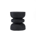 Tabouret Cincin Noir en forme de sablier noir, design moderne et élégant