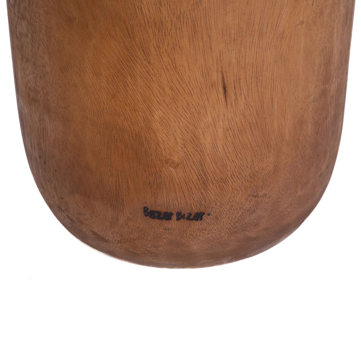 Tabouret cylindrique en bois de suar naturel à bord arrondi – H45 cm