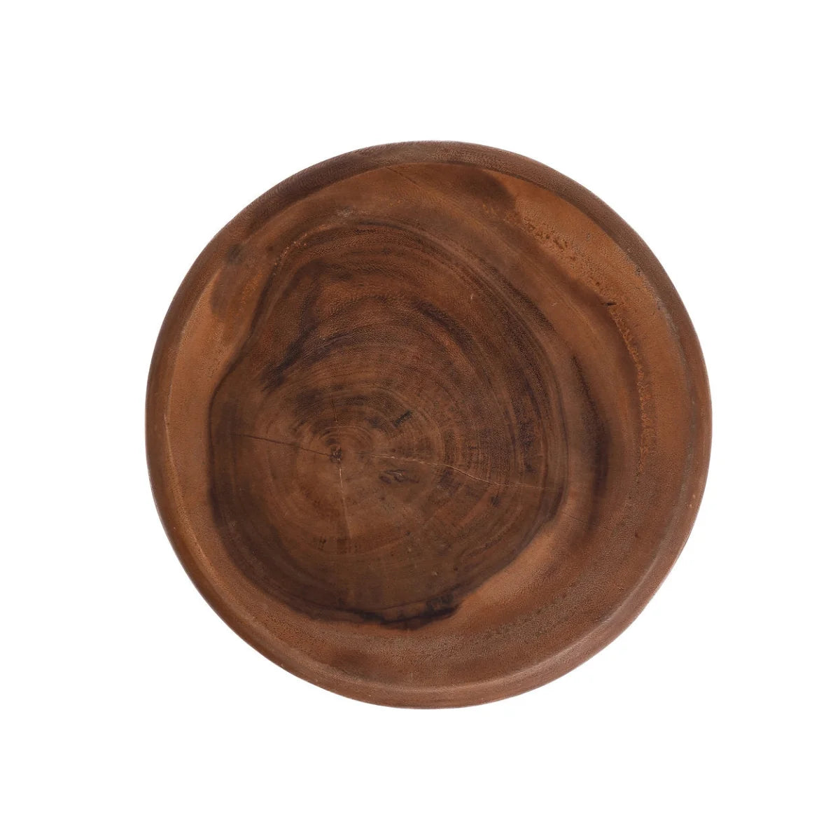 Tabouret cylindrique en bois de suar naturel à bord arrondi – H45 cm