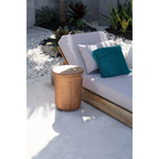 Tabouret cylindrique en bois de suar naturel à bord arrondi – H45 cm