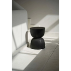 Tabouret cylindrique en bois de suar noir à finition lisse – H45 cm