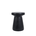 Tabouret cylindrique en bois de suar noir au design minimaliste – H45 cm