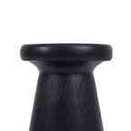 Tabouret cylindrique en bois de suar noir au design minimaliste – H45 cm