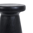Tabouret cylindrique en bois de suar noir au design minimaliste – H45 cm