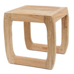 Tabouret d’extérieur en teck recyclé naturel forme rectangulaire – 38x38 cm