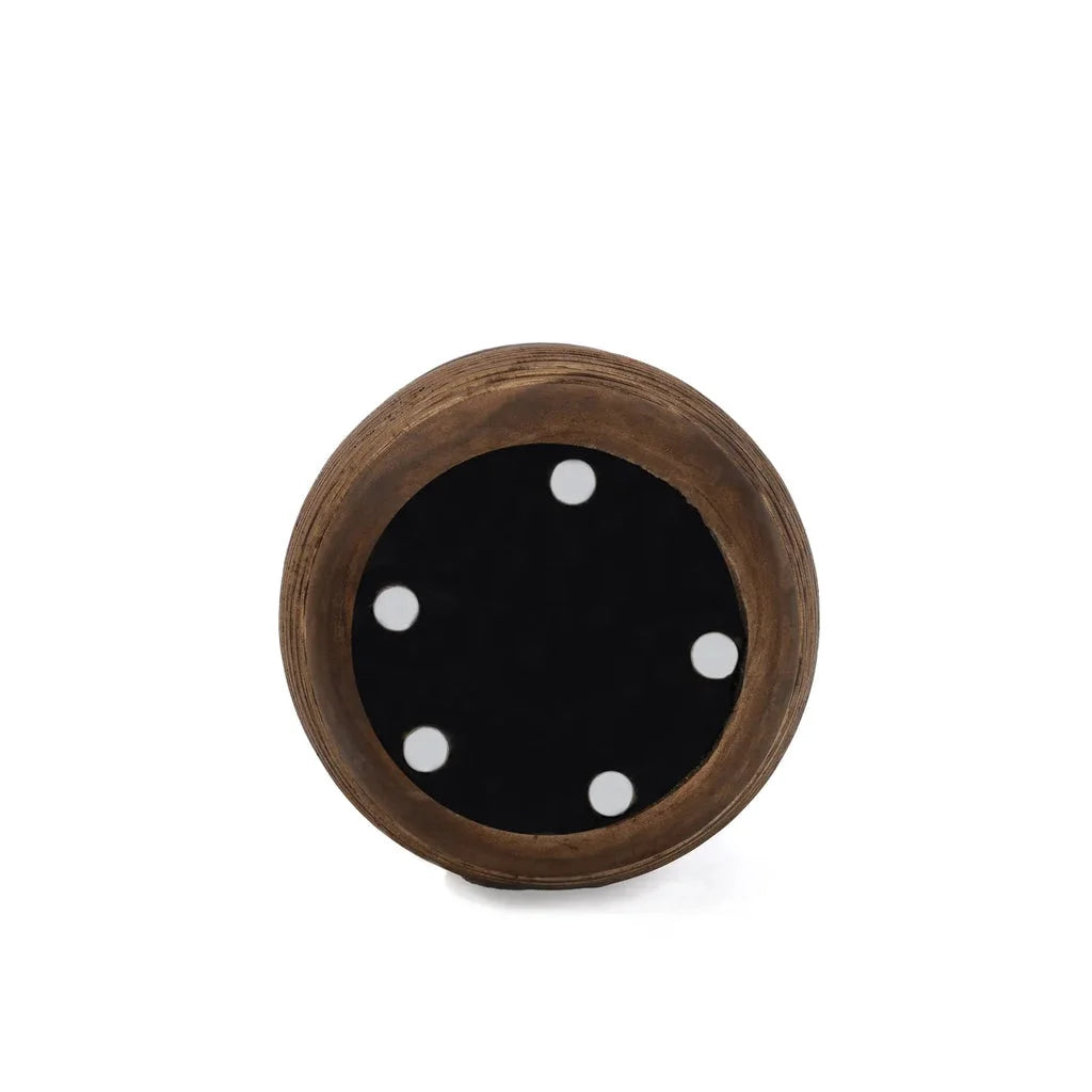 Contenant rond en bois naturel avec trous de drainage pour Le tabouret Ezili Naturel