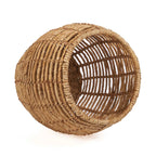 Panier cylindrique en osier tissé avec ouverture, couleur miel, H45 cm