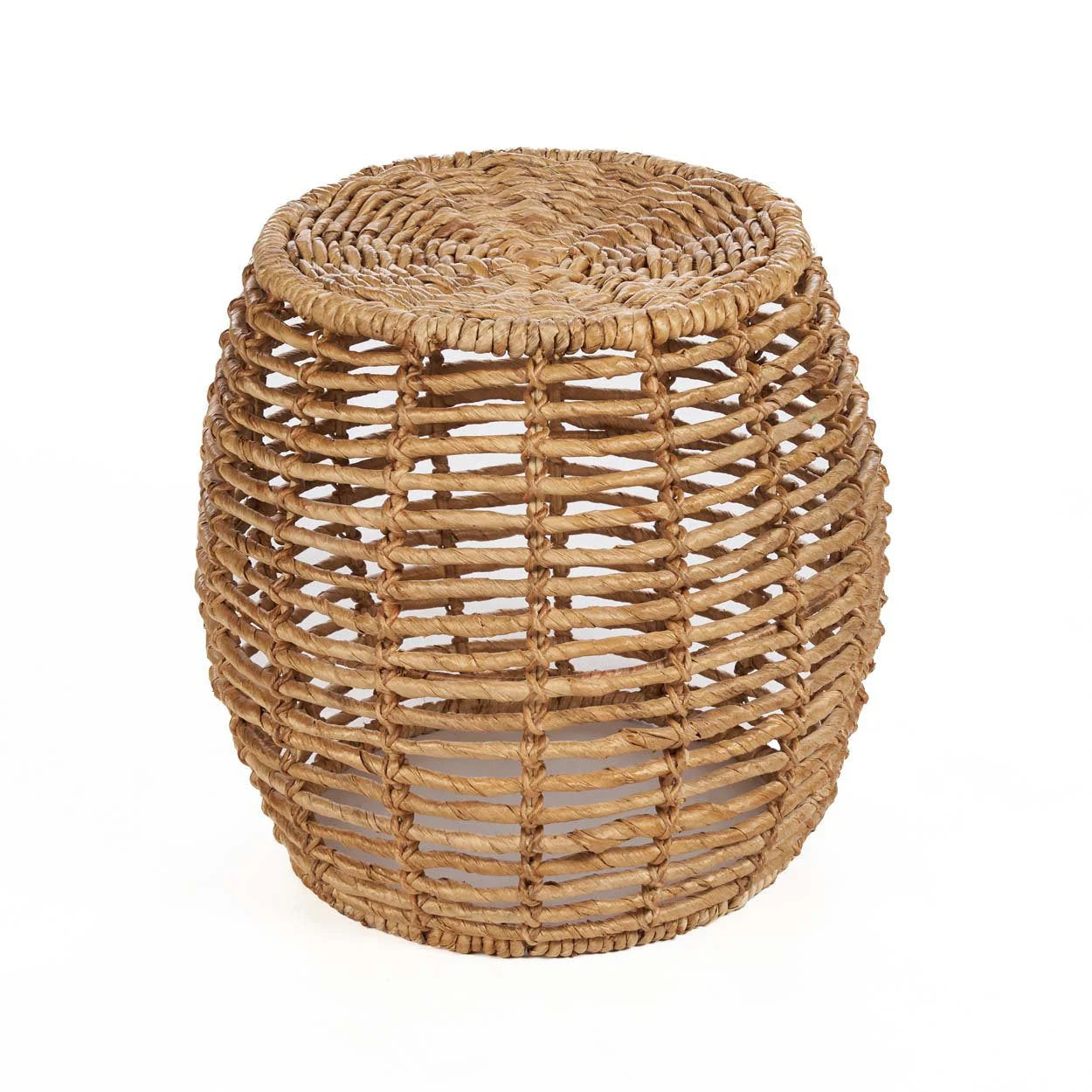 Tabouret rond en fibres naturelles de bananier couleur miel H45 cm
